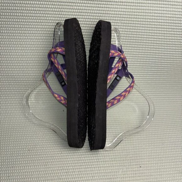 Teva Olowahu Flip Flop Sandals Women’s Size 4 Retro Geometric Pink Outdoor Beach - Picture 5 of 9